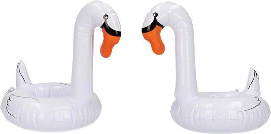 Opblaasbare Zwaan Bekerhouder Set - 2 stuks - 18 x 10 x 10 cm