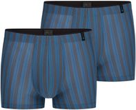 Schiesser Retro Boxer Long Life Soft Heren Aqua/Grijs Gestreept L