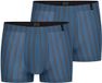 Schiesser Retro Boxer Long Life Soft Heren Aqua/Grijs Gestreept L
