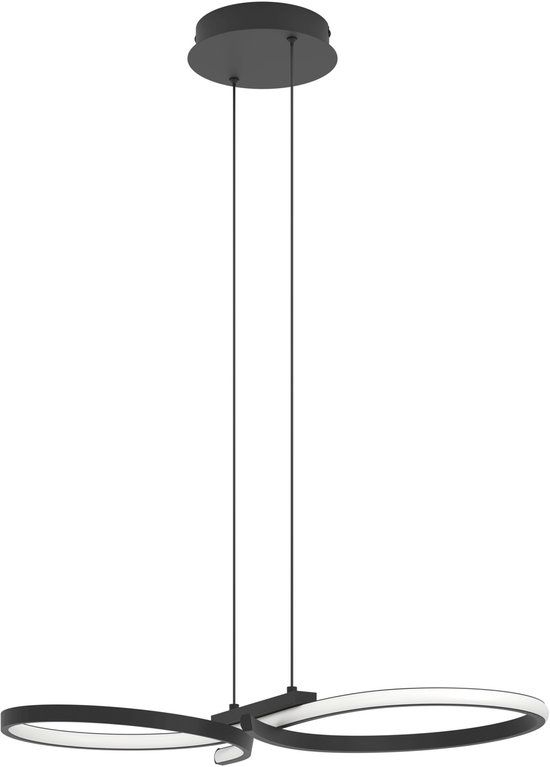 EGLO Serpins Hanglamp - LED - 66 cm - Zwart|Wit