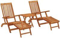 vidaXL Ligstoel Massief Acacia Hout 2 stuks