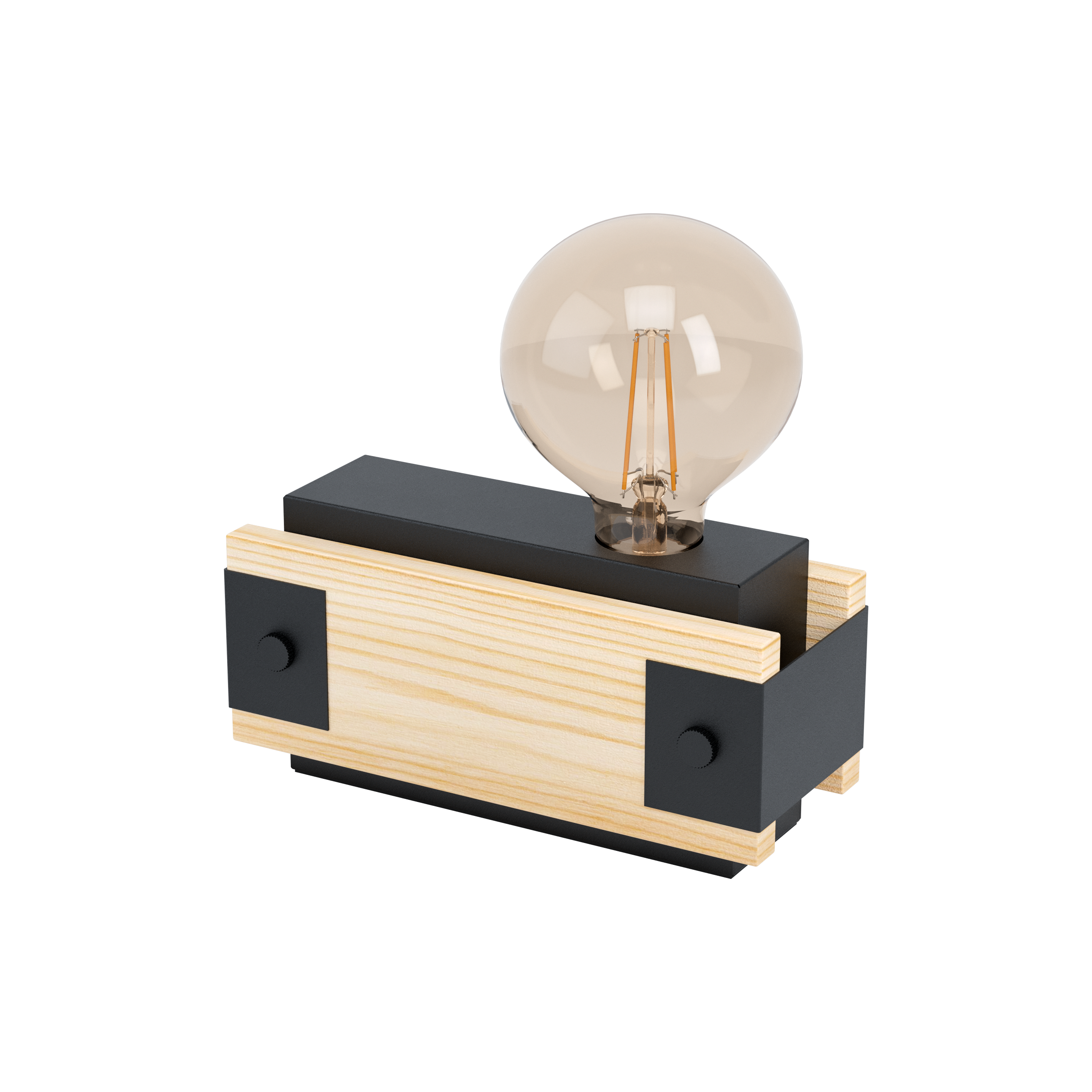 EGLO Layham Tafellamp - Zwart/Bruin - E27