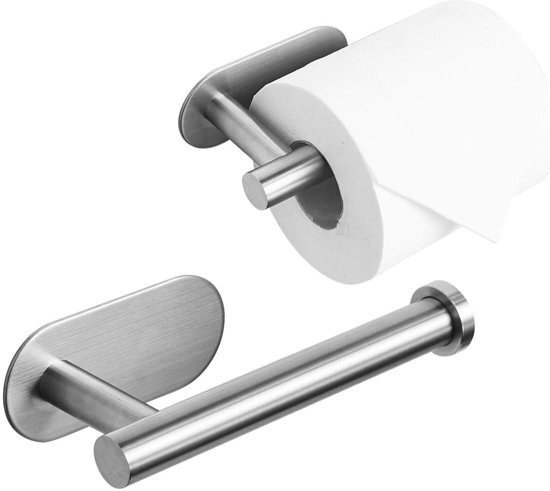 XIVADA Toiletrolhouder zonder boren - Zilver - Robuust RVS & Zelfklevend