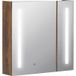 Miroir de salle de bain avec éclairage LED réglable, 2 portes et étagère réglable, 70 x 15 x 65 cm, marron