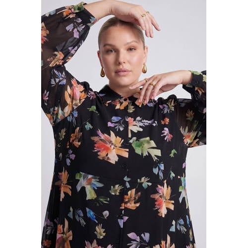 YOEK Lovers Collection gebloemde blousejurk multi