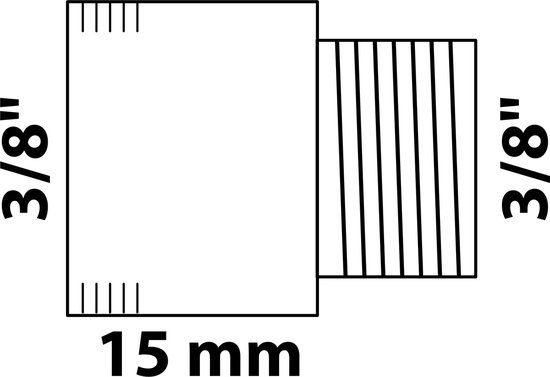 KIRCHHOFF MS kraan verlengstuk, chroom, 3/8\" x 15 mm
