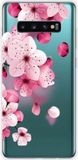 Merkloos Eken Voor Samsung Galaxy S10 5G Gekleurd Tekeningpatroon Zeer Transparant TPU Beschermhoes (Kersenbloesems)