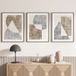 Lot de 3 affiches / posters triptyque - formes géométriques - 3 affiches - 21x29,7 cm (cadres non fournis) - bordure noire et blanche