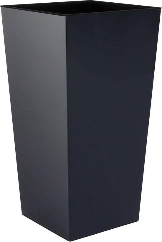 Prosperplast Urbi Square Shine Bloempot - 22x22x42cm - Antraciet