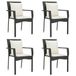 Bol Fauteuils de jardin 4 pcs avec coussins poly rotin noir