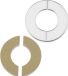 Shenzhen Haorui Industrial Technology Co., Ltd. Bride de mur en acier inoxydable, rosace ronde, plaque adhésive pour trou de tuyau, couvercle de décoration - Diamètre intérieur 34 mm - Lot de 4 argentés