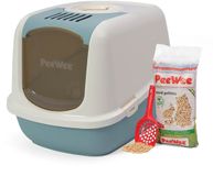 Peewee Grote XXL Kattenbak Systeem Ecodome Startpakket - Marlin Blauw/Crème