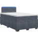 Maison Exclusive Lit boxspring exclusif avec matelas et éclairage LED, couleur gris foncé, dimensions 120 x 200 cm, revêtement en velours