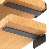 Starunder 6 stuks zwevende plankbeugels, 25,4 cm zware industriële plankbeugel, zwart metalen L-beugels voor planken, ondersteuning doe-het-zelf (1/5 inch dik)