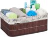 Merkloos Relaxdays Opbergmand Bamboe met Retro Print - 15.5 L - Bruin