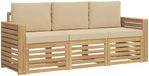 vidaXL - Sofa-Set - 3-delig - Wit en Beige - Polyester