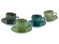 CreaTable, 23696 Serie Nature Collection Espressoset, 8-delig, aardewerk, vaatwasser- en magnetronbestendig, kwaliteitsproduct, 10 cm