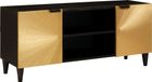 Meuble TV noir et doré 105 x 33 x 46 cm Bois traité