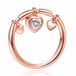 LGT JWLS Lookinggoodtoday Rose kleurige Dames Ring met Hart Hanger van Zirkonia-18mm