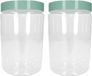 PLASTICFORTE Voorraadpot/bewaarpot - 2x - 375 ml - kunststof - mint groen