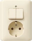 Gira Combinatie-Serie Wandcontactdoos Standaard 55 Creme Wit - 017501