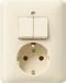 Gira Combinatie-Serie Wandcontactdoos Standaard 55 Creme Wit - 017501
