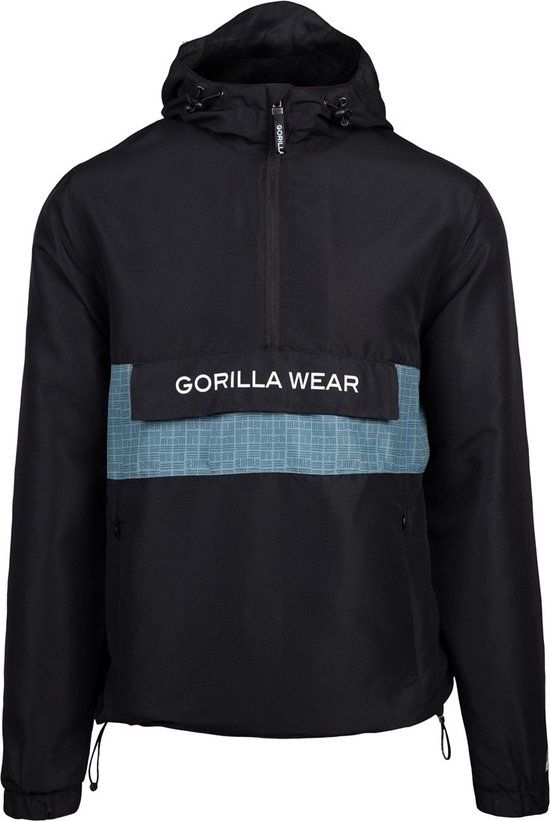 Gorilla Wear Bolton Windbreaker - Unisex Anorak - Zwart - S - Winddicht - Fitness & Training
