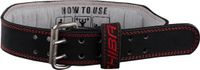 Chiba 40810 Leather Training Belt (Black/Red) XS