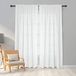 Melodieux 2 Panelen Faux Linnen Voile Net Gordijnen Semi Sheer Rod Pocket Gordijnen voor Slaapkamer, Woonkamer, Venster - Wit, 140 x 183 cm lang