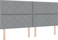 vidaXL LED Box Spring Bed with Headboard Light Grey 200 x 200 cm Fabric