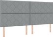 vidaXL LED Box Spring Bed with Headboard Light Grey 200 x 200 cm Fabric