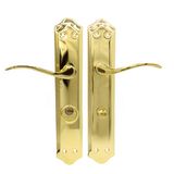 MICEL - 02041 deurkrukset met handgreep voor 70 mm linkerhand incl. kruk met 2 sleutels, messing afwerking, goudkleurig, 120 x 256 x 55 mm