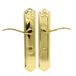MICEL - 02041 deurkrukset met handgreep voor 70 mm linkerhand incl. kruk met 2 sleutels, messing afwerking, goudkleurig, 120 x 256 x 55 mm