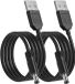 Merkloos Allecto Plus - Oplaadkabel voor babyfoon - Zwarte kabel - 15 meter lang - Geschikt voor diverse HelloBaby modellen - Ouderunit en babyunit - Oplader - 5V - Compatibel met: HB50, HB65, HB66, HB6550pro, HB65RX, HB65TX, HB650-2, HB66 - 2 stuks