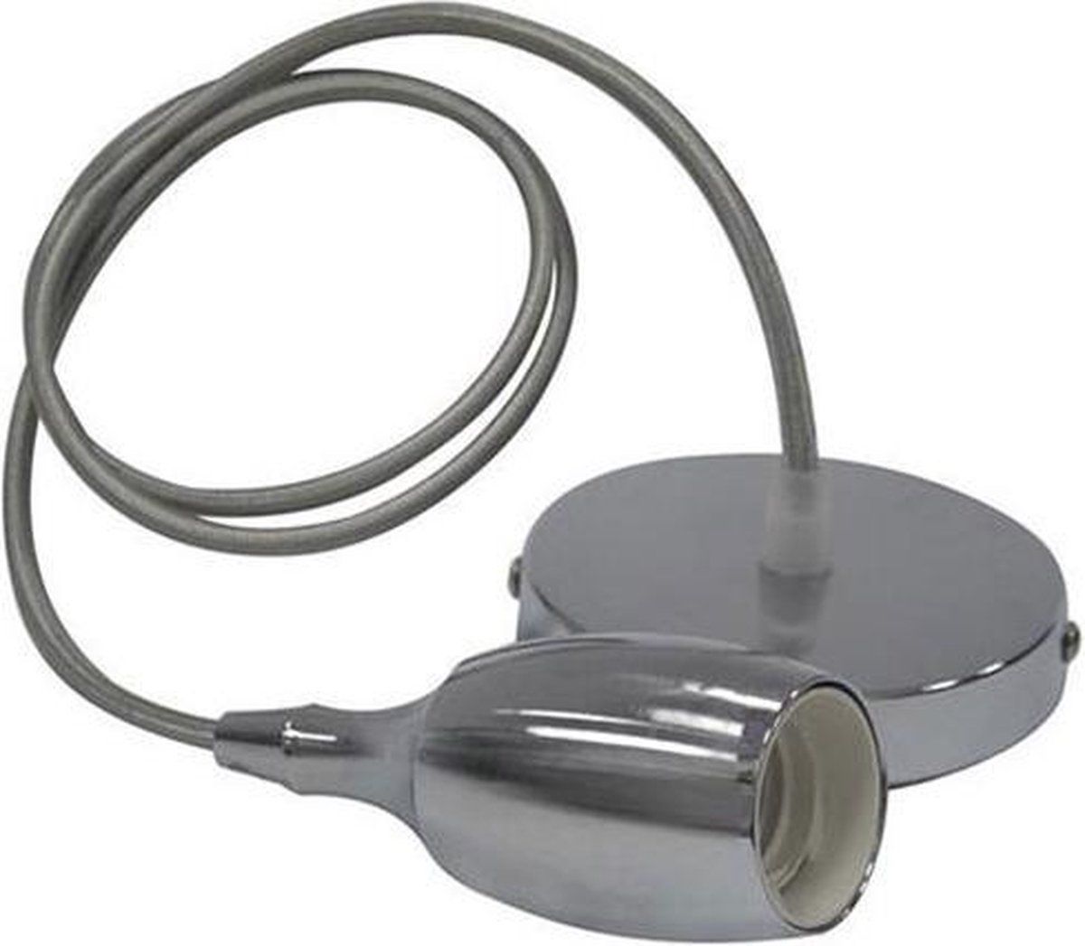 Qualu LED Plafondlamp - Woby - Industrieel - Rond - Mat Chroom Aluminium - E27