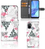 B2Ctelecom OPPO A53 | OPPO A53s Telefoonhoesje met Pasjes Flamingo Triangle
