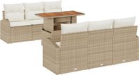 vidaXL Banc de jardin 7 pièces beige et crème