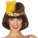 Atosa Charleston Flapper Hoofdband - met veer en glitters - goud - Dames - jaren 20/Twenties thema