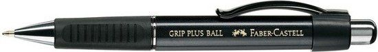 Faber-Castell Grip plus luxe balpen - blauwe inkt - M (Medium) - Zwart