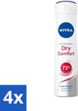 NIVEA Deodorant Spray Dry Comfort 4 x 150 ml
