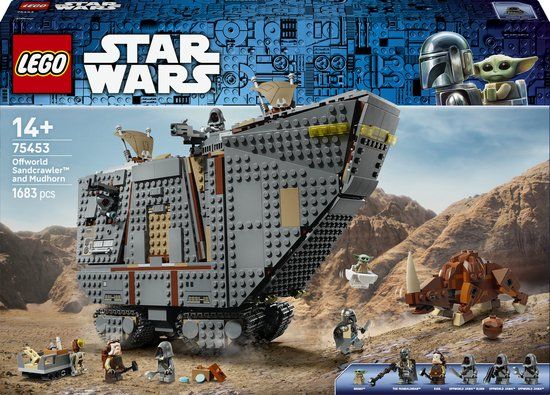 LEGO Star Wars: De Mandalorian™ Offworld Sandcrawler™ en Mudhorn - Bouwspeelgoed met Voertuig voor Kinderen - Inclusief 7 Personages - Cadeautip voor Jongens, Meisjes en Fans Vanaf 14 Jaar - 75453