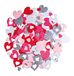 Rayher Vilten harten mix, 1,7 + 4 cm, 105 stuks, zelfklevend, gemengde kleuren, vilten stickers om te decoreren, 43000999, kleurrijk