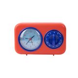 Fisura - Retro keukenwekker rood. Analoge keukenwekker van 60 minuten. Multifunctionele timer met klok en alarmfunctie. Originele timer. Pomodoro timer.