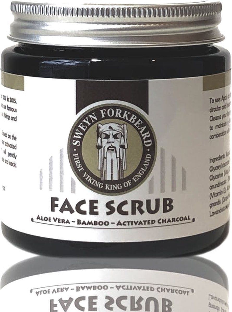 Sweyn Forkbeard Face Scrub - Aloe Vera, Bamboo & Activated Charcoal - 100ml