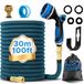 Omgoods - Tuyau d'arrosage extensible de 15 m avec pistolet pulvérisateur et 10 fonctions