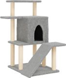 vidaXL Arbre à chat avec poteaux à gratter en sisal 97 cm gris clair