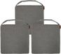 Hespéride coussin de chaise Sofia - 3x - 40 x 40 x 4 cm - gris foncé - bouclette - intérieur/extérieur
