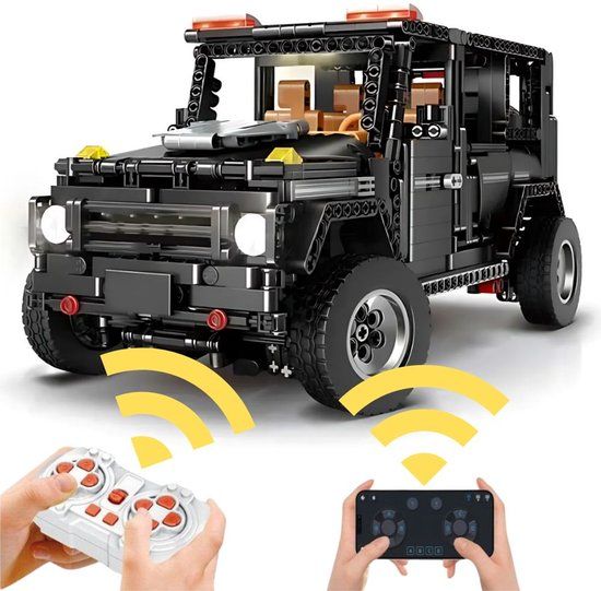 Mould King 13070 RC Terreinwagen SUV G500 AWD bouwset | Radiografisch bestuurbare auto modelbouw | Met ingebouwde verlichtingen | Educatief constructie speelgoed bouwpakketten voor kinderen & volwassenen | 1641 bouwstenen