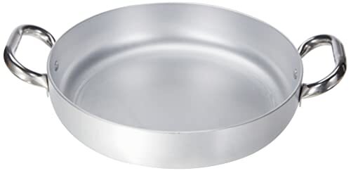 Pentole Agnelli ALMA110PI28 Aluminium Professional 3 Mm. Dikke Inductie Omelet Pan met 2 handgrepen, Diameter 28 cm, Zilver