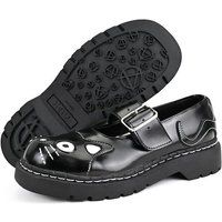 T.U.K. - Gothic Lage schoen - Anarchic Mary Jane Kitty - EU36 tot EU42 - voor Vrouwen - zwart-wit